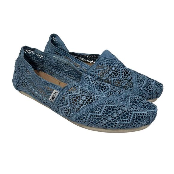 Toms Blue Crochet Casual Loafers - Picture 1 of 6